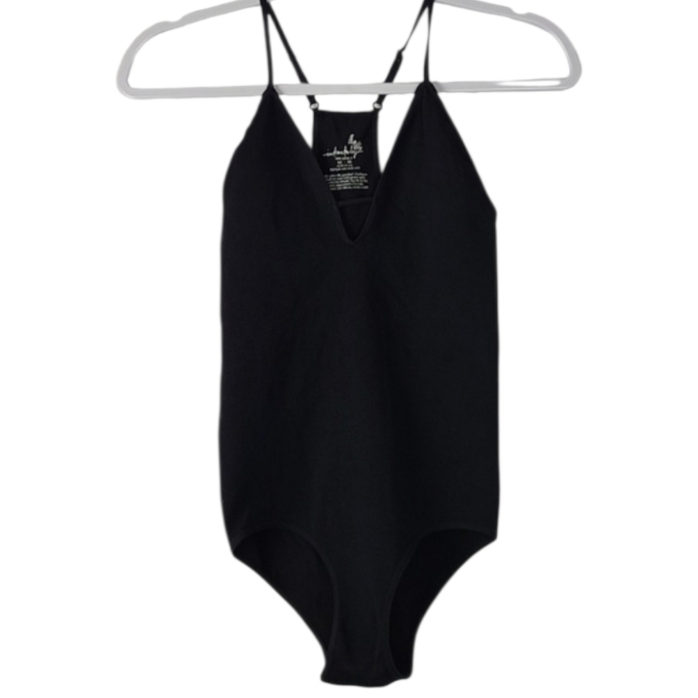 Free People Intimately Move Along Seamless Bodysuit Black M/L Stretch